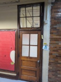 Early classroom door and Transom window set, room 2410