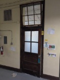 Early classroom door and Transom window set, room 2405