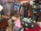 Lg Cleanout Lot Contents Beside & Under Staircase, Lane Cedar Chest, Coats, Pots Pans, Christmas