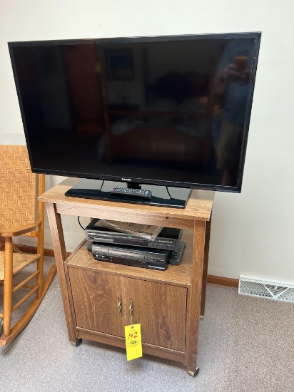 Samsung TV, DVD, VCR, and stand