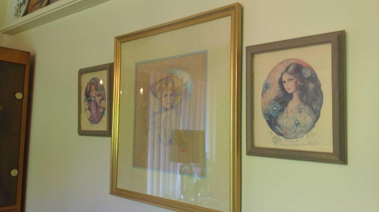Framed Artwork Lot of (5) Prints Lithos