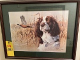 two signed dog frames art pieces