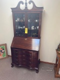 Mahogany drop front secretary hutch
