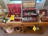 Costume jewelry - baskets - contents of table