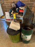 Plastic chair - Quaker State large oil can - misc yard tools