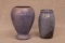 2 Blue glazed vases