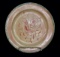 Folk Art Redware Plate with Bird and Tulip