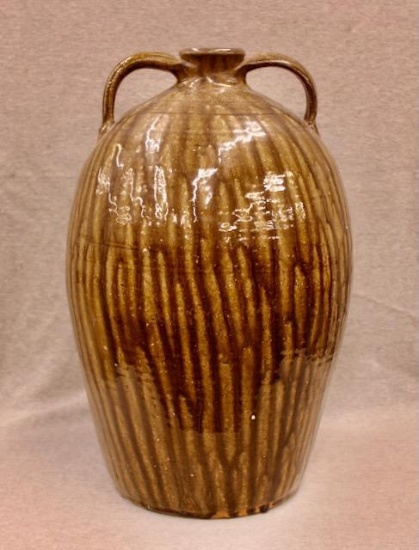 Alkaline-Glazed Stoneware 18 in. 2 handled Storage Jug