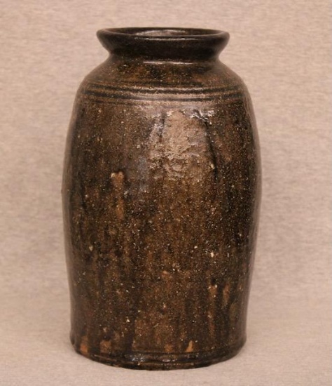 Southern Alkaline-Glazed Stoneware Jar  10"