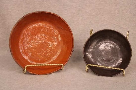 Pair of Glazed Redware Plates