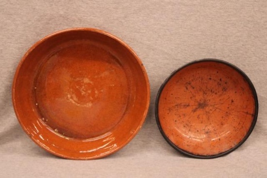2 Redware Plates