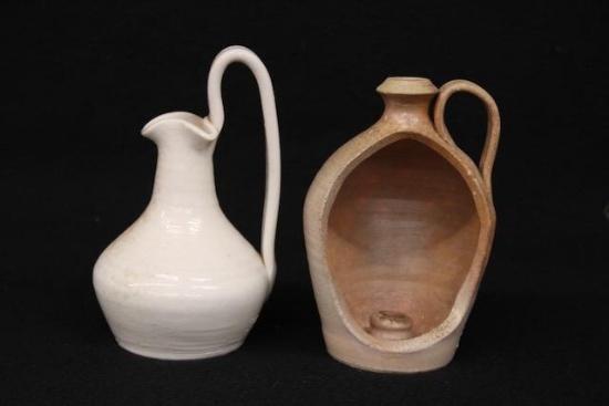 Pair of Southern Pottery Vessels  Jug & Ewer Forms