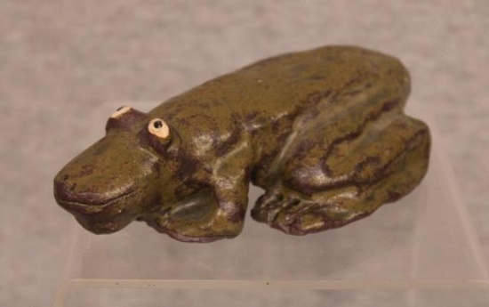 Handcrafted Folk Art Stoneware Frog Figurine