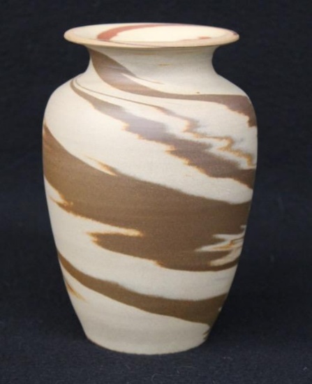 Desert Sands Swirl Glaze Art Pottery Vase