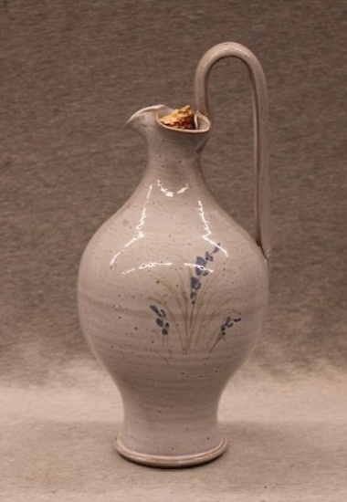 Studio Pottery Ewer - 11" w/loop handle