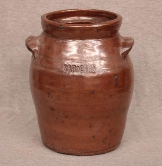 Redware Crock with Lug Handles