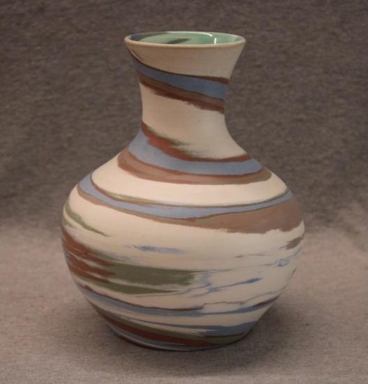 Desert Sands Swirl Glaze Art Pottery Vase -8"