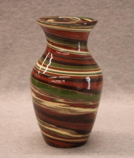 Desert Sands Swirl Glaze Art Pottery Vase - 6"