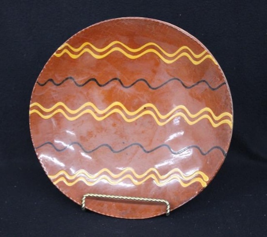 Decorated Redware Plate by Lester Breininger