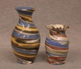 2-Desert Sands Swirl Glaze Art Pottery Vases