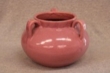 3 handled vase w/pink glaze