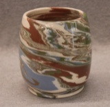 Desert Sands Swirl Glaze Art Pottery Vase - 4 1/2