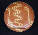 Slip-Decorated Redware Plate by Greg Shooner