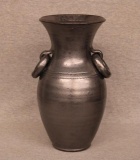Blackware Pottery Vase with Handles