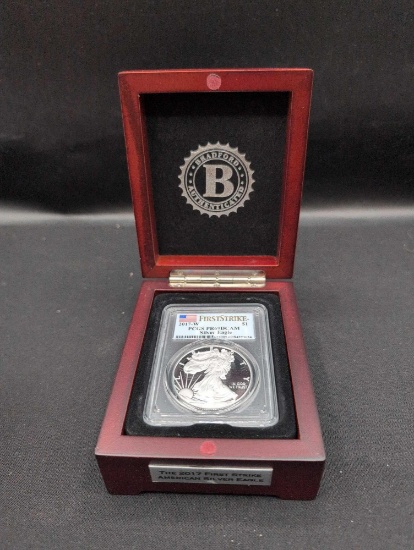 Bradford Exchange Mint 2017 American Silver Eagle PCGS PR69DCAM First Stroke