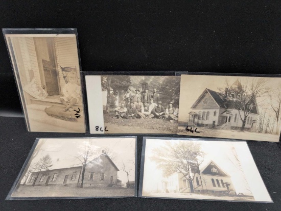 5 Damascus Ohio Antique photo post cards