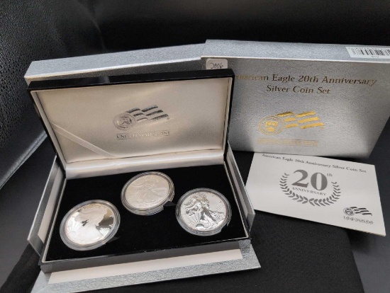 2006 American Eagle 20th Anniversary Silver 3 coin set