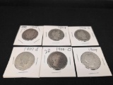 (6) Liberty Head Half Dollars 1899, 1900o, 1900s 1900, 04, 07,09