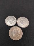 (3) Higher grade Morgan Silver Dollars 1890, 1884o, 1887
