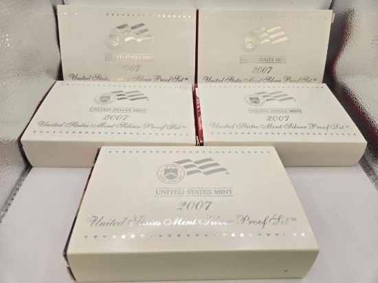 5- 2007 United States Mint Silver Proof Sets | Coins & Currency Coins