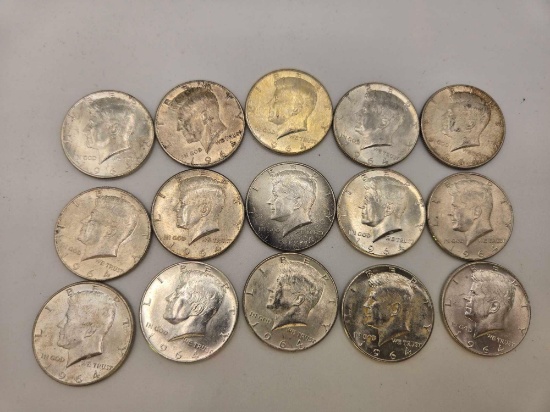 15 Silver Kennedy Halves