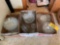 3 boxes of pattern glass
