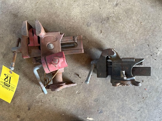 (2) small bench vices