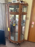 Lighted Oak Curio cabinet
