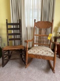 Spindle rocking chair & Ladder back rocking chair
