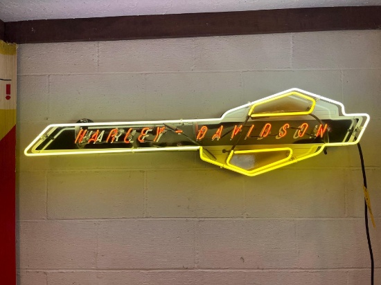Custom Harley Davidson Porcelain Face Neon