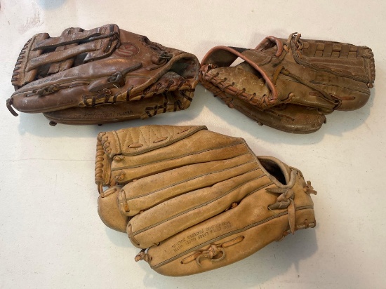 (3) Vintage Baseball Gloves