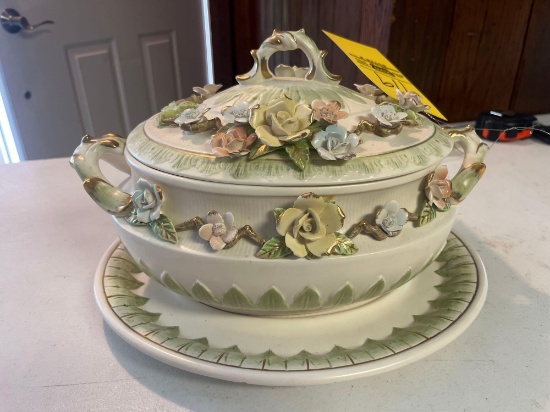 Lenwile Ardalt Handpainted Punch Bowl