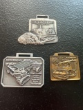 (3) Vintage Watch Fobs - Stiles Crawler Transporter, Caterpillar Bulldozer, & Allis-Chalmers