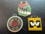 (3) Vintage Watch Fobs - Cleveland Air Rentals, Huber Warco, & Schrock's Buggy Works