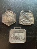 (3) Vintage Watch Fobs - Lorain Machinery, Multihoe, & Bucyrus Erie