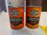 (2) Quart Cans of 1970's Premium Harley Davidson II Motorcycle Oil
