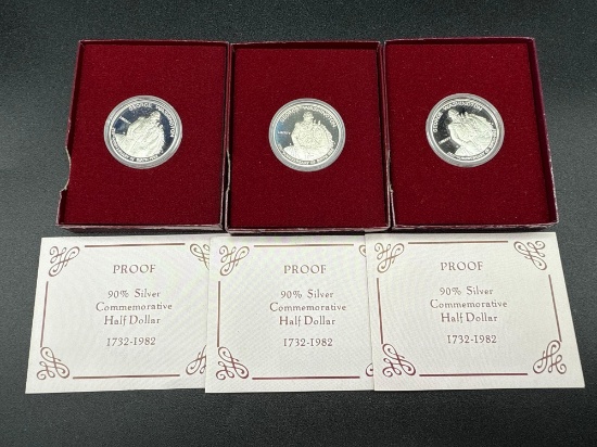 Washington Commemorative Silver Proof Half Dollars (3)