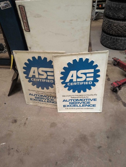 2 ASE Certified metal signs