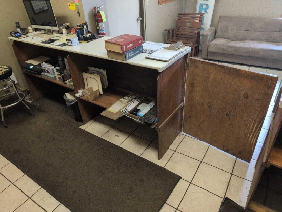 Store front counter with dividing door 2 pc unit