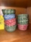 (7) Spongeware Butter Crocks